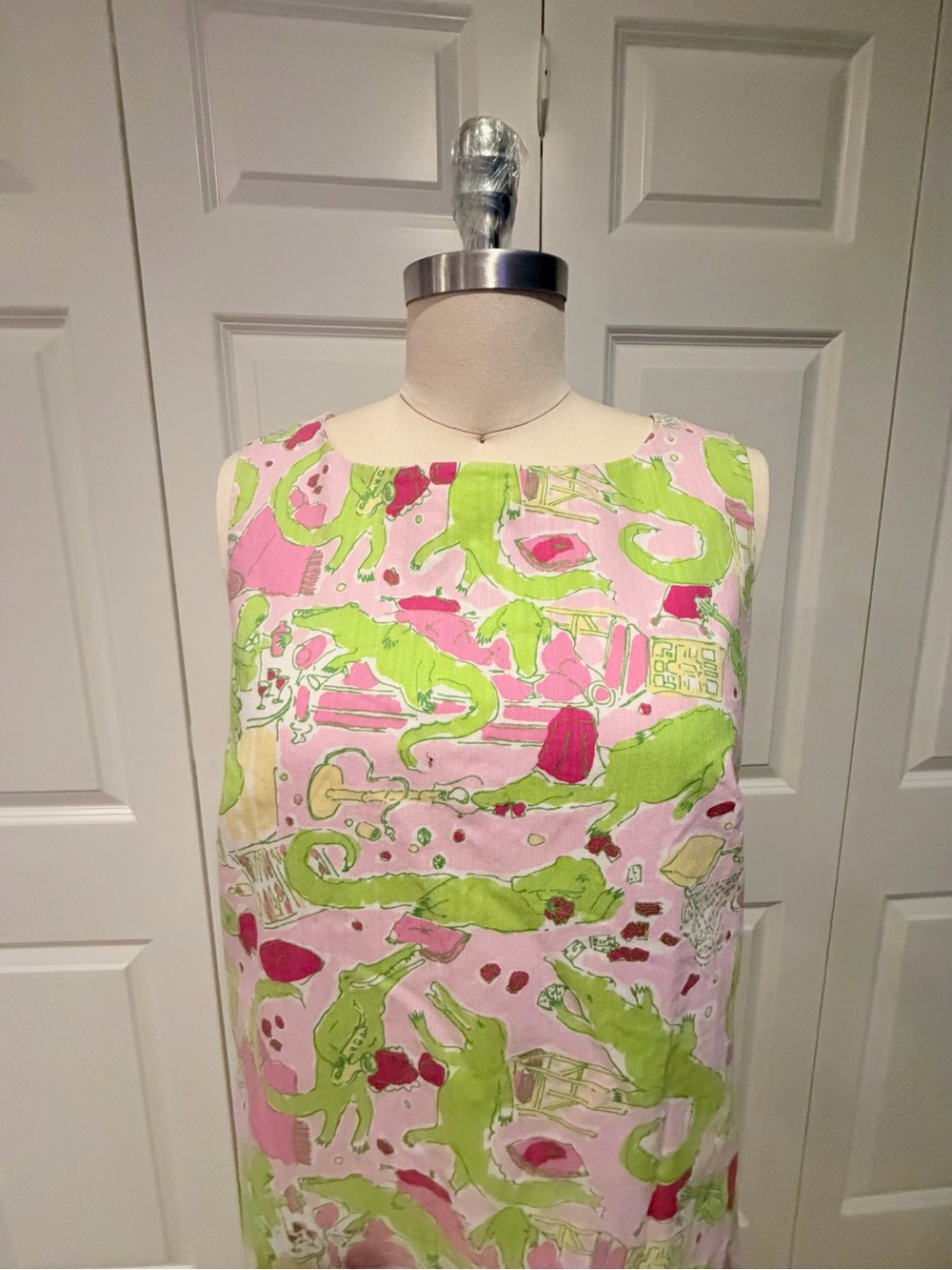 Lilly Pulitzer Pink & Lime Green Printed Sleeveless Dress